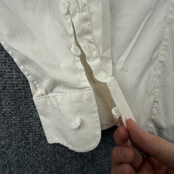 Armani Jeans 2XL Fitted White Button Up Shirt Long Sleeve Cotton Blend Stretch * - Picture 15 of 16